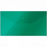 Папка-конверт на кнопке OfficeSpace (С6 (135x250мм), 150мкм, пластик) зеленая, 5шт. (281224)