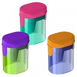 Точилка ручная пластиковая Berlingo Heat (1 отверстие, с контейнером) разные цвета (BBp_15030)