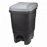 Контейнер для раздельного сбора мусора Idea, 60л, пластик на 2-х колесах с педалью, серый/черный (69x39x39 см)