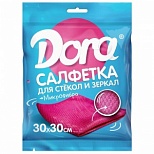 Салфетка хозяйственная Dora (30х30см) микрофибра, 200 г/кв.м, розовая, 1шт.