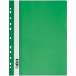 Папка-скоросшиватель с перфорацией на корешке Стамм (А4, 160мкм, до 100л., пластик) зеленая (ММ-32256)