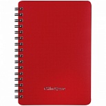 Записная книжка А6 OfficeSpace "Base", 60 листов, спираль, красная пластиковая обложка, 3шт. (Зк6к60грП_35423)