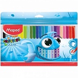 Набор фломастеров 24 цвета Maped Color'Peps Ocean (линия 1мм, смываемые) пвх-упаковка (845722), 12 уп.