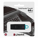 Флеш-диск USB 64Gb Kingston DataTraveler Exodia, USB3.2, черный (DTX/64GB), 25шт.