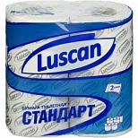 Бумага туалетная 2-слойная Luscan Standart, белая с тиснением, 21.88м, 4 рул/уп