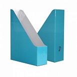 Лоток для бумаг вертикальный Attache Selection Flamingo, 75мм, картон, голубой, набор 2шт.