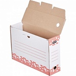 Короб архивный Attache Selection (251x102x355мм, 100мм, до 950л., гофрокартон) бело-красный