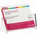 Подставка для визиток настольная Attache (95x52x20мм, оргстекло) прозрачный, 10шт.