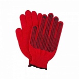 Перчатки защитные хлопковые с пвх-покрытием, двухслойные, красные, 6 нитей, 10 класс, размер 10 (XL), 1 пара