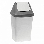 Контейнер для мусора 15л Idea "Свинг", пластик светло-серый, крышка-вертушка, 269x430x235мм (М 2462), 8шт.