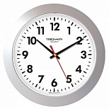 Часы настенные аналоговые Troyka 51570511, серебристая рамка, 30x30x4.5см