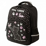 Рюкзак школьный Brauberg Soft "Joyful kitten", светящийся, 40х31х15см (228791)
