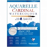 Альбом для акварели А4, 10л Clairefontaine "Cardinal" (300 г/кв.м, торшон, холодное прессование, хлопок) (96183C), 5шт.