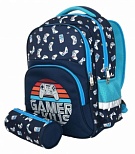 Рюкзак мягкий schoolФОРМАТ Gamers, модель Soft 2+, мягкий каркас, двухсекционный, 40,5х29х14см, 17л, для мальчиков