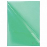 Папка-уголок Brauberg (А4, 150мкм, жесткий пластик) зеленая непрозрачная (221639), 15шт.