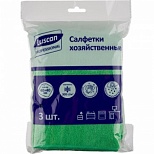 Салфетка хозяйственная Luscan Professional (40х40см) микрофибра, 300 г/кв.м, зеленая, 3шт.
