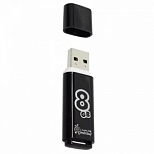 Флэш-диск USB 8Gb SmartBuy Glossy, черный, 180шт.