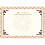 Сертификатная бумага (А4, 230г, рамка бежевая) 10шт.
