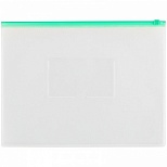 Папка-конверт на молнии OfficeSpace (A4, 150мкм, до 60л.) прозрачная, молния зеленая (329759)