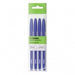 Ручка шариковая Стамм "111" (1мм, синий цвет чернил, тонированный корпус) пакет, 4шт. (РШ-30419-4)