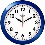 Часы настенные аналоговые Troyka 11140118, круглые, 29x29x3,5см, синяя рамка (11140118)