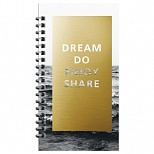 Записная книжка 95x175мм MESHU "Dreams come true", 96 листов, матовая ламинация, тиснение фольгой (MS_52918)