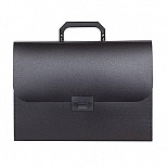 Папка-портфель inФОРМАТ (А4, 13 отделений, пластик, 700мкм, с ручкой) черная, 6шт.
