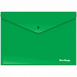 Папка-конверт на кнопке Berlingo (А4, 180мкм, до 100л., пластик) непрозрачная, зеленая (AKk_04404)