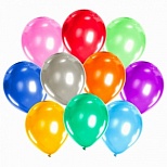 Воздушные шары Золотая Сказка, 12" (30см), металлик, 10 цветов, пакет, 50шт. (105004), 50 уп.