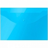 Папка-конверт на кнопке OfficeSpace (А4, 120мкм, пластик) синяя (281220)