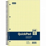 Бизнес-тетрадь А4 Attache QuickPad, 80 листов, клетка, на спирали, желтая