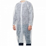 Мед.одежда Халат одноразовый процедурный нестерильный Klever на липучках 110x130 см, размер XL, белый, 10шт.