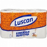 Полотенца бумажные 2-слойные Luscan, рулонные, 4 рул/уп, 6 уп.