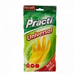 Перчатки резиновые Paclan Practi Universal, с хлопковым напылением, размер 7 (S), желтые, 1 пара (407116/407600)