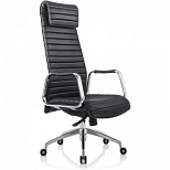 Кресло руководителя Easy Chair 528 ML, кожа черная, полированный алюминий