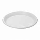 Тарелка одноразовая пластиковая Мистерия (d=205мм, белая) 100шт. (120100)