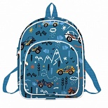 Рюкзак школьный Creativiki Машинки 8л, Синий 30x24x12, 1 отделение, молния, для мальчиков