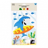 Аппликация из песка и цветной фольги Три Совы "Акуленок", с раскраской, пакет с европодвесом (ФП_47856)