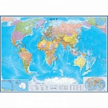 Настенная политическая карта мира Атлас Принт (масштаб 1:17 млн)