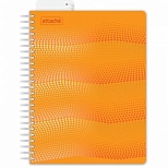 Бизнес-тетрадь А5 Attache Waves, 100 листов, клетка, на спирали, закладка, оранжевая