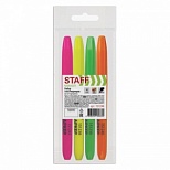 Набор маркеров-текстовыделителей Staff (1-3мм, лимонный/зеленый/розовый/оранжевый) 4шт. (151244)