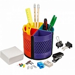 Настольный набор пластиковый вращающийся Attache Квартет (16 предметов) разноцветный, 8 отделений, 8 уп.