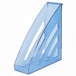 Лоток для бумаг вертикальный Attache City, 90мм, прозрачный синий