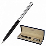 Ручка шариковая подарочная Galant Actus (0.7мм, синий цвет чернил, корпус серебристый с черным, детали хром) 1шт. (143518)