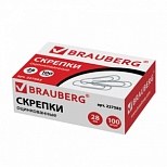 Скрепки Brauberg (28мм, оцинкованные) картонная упаковка, 100шт. (227583)