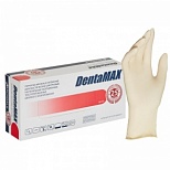 Перчатки одноразовые латексные смотровые DentaMAX, нестерильные, неопудренные, размер S, 50 пар в упаковке
