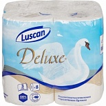 Бумага туалетная 3-слойная Luscan Deluxe, белая, 19.35м, 8 рул/уп