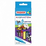 Набор фломастеров 6 цветов Пифагор "Гонщики" (линия 1мм, смываемые) картонная упаковка