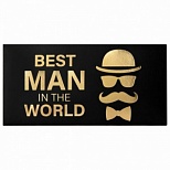 Конверт для денег Золотая Сказка "Best Man In The World", 166х82мм, фольга, 30шт. (113759)