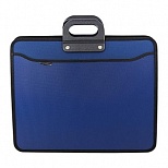 Папка-портфель inФОРМАТ (А3, 4 отделения, пластик, 900мкм, с ручками) синяя